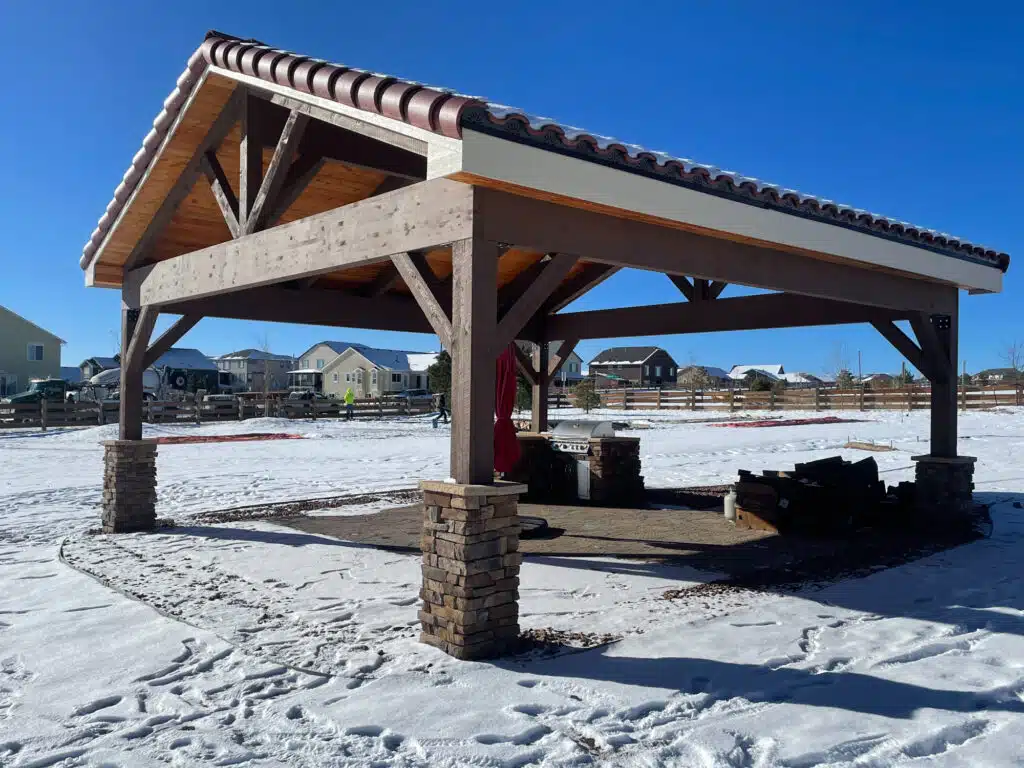 Modernized Pavilion-- Footprint Decks and Design proudly serves Colorado Springs, Monument, Castlerock, Denver, Peyton, and Black Forrest.