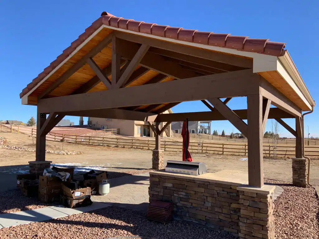 Traditional Pavilion - Footprint Decks and Design proudly serves Colorado Springs, Monument, Castlerock, Denver, Peyton, and Black Forrest.