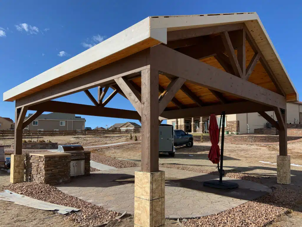 Modernized Pavilion- Footprint Decks and Design proudly serves Colorado Springs, Monument, Castlerock, Denver, Peyton, and Black Forrest.